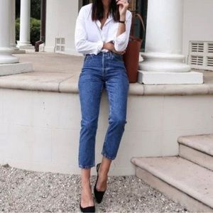 EVERLANE The Original Cheeky Jean Crop Medium Wash Organic Cotton Size 31